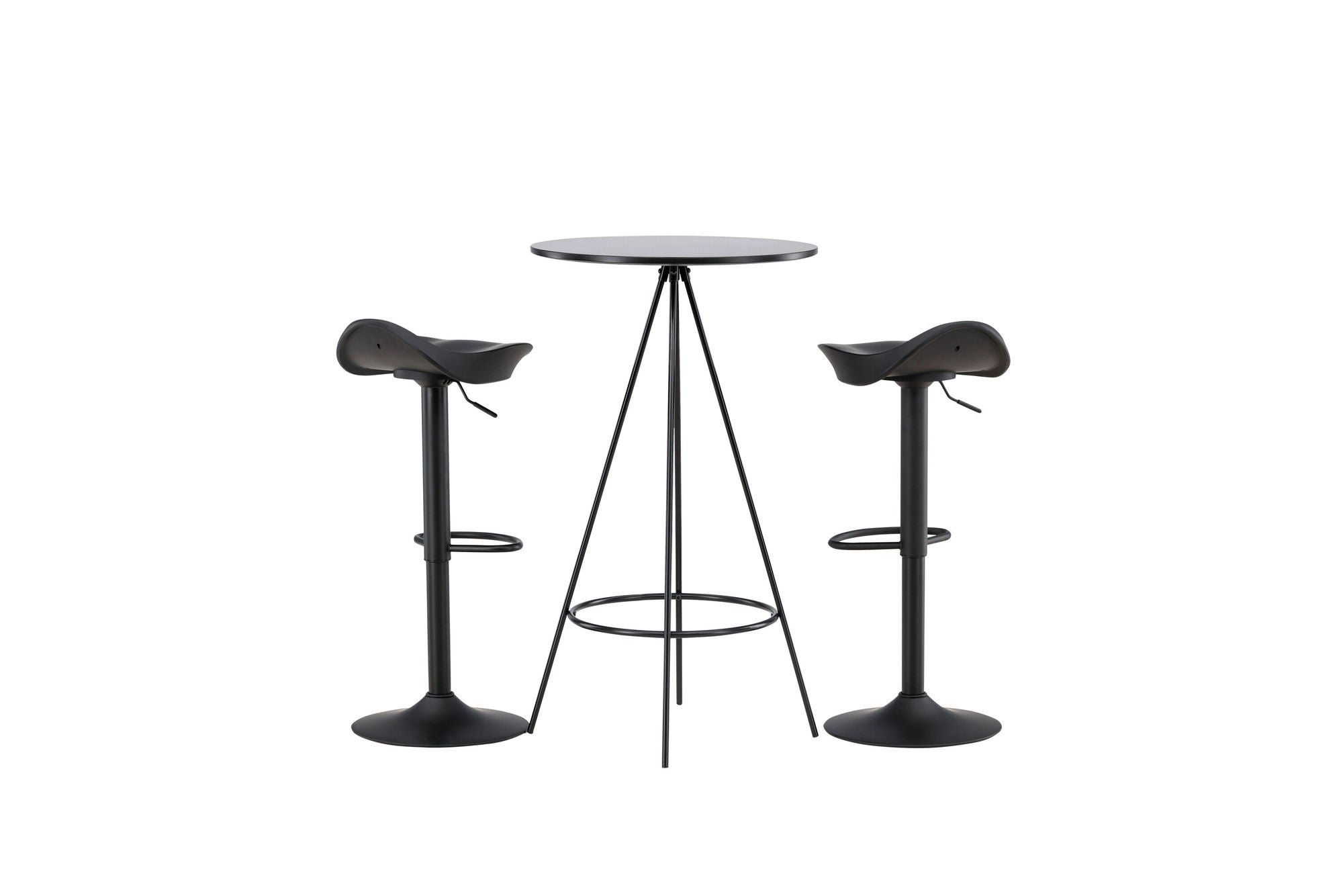 Venture Home - Bistro Bar Bord φ60 - Svart MDF + Adesto Bar Stol - Svart