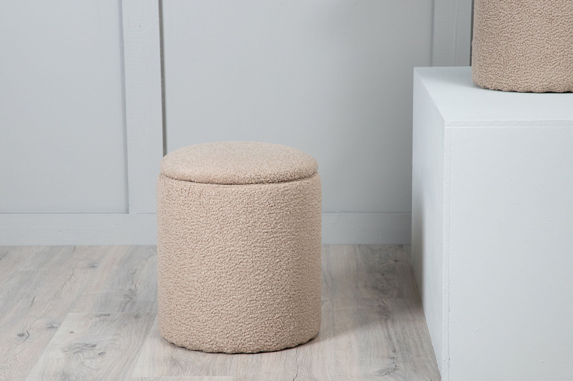 Venture Home Limpen Pouf - Beige Teddy Sittpuff För Förvaring