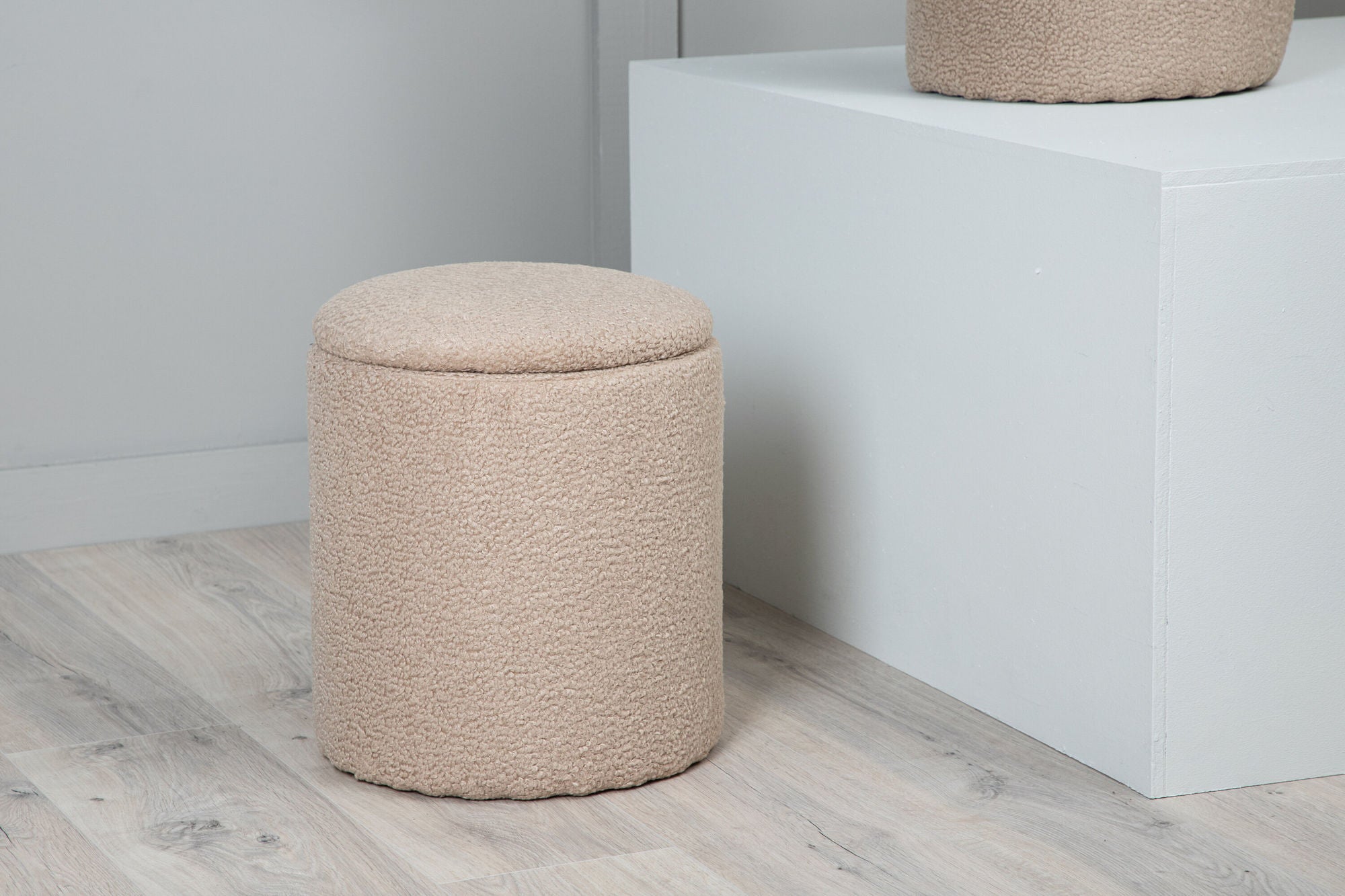 Venture Home Limpen Pouf - Beige Teddy Sittpuff För Förvaring