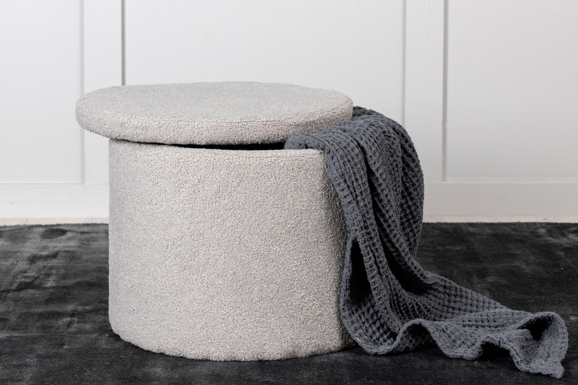 Venture Home Dunken Pouf - Greige Teddy För Hemmet