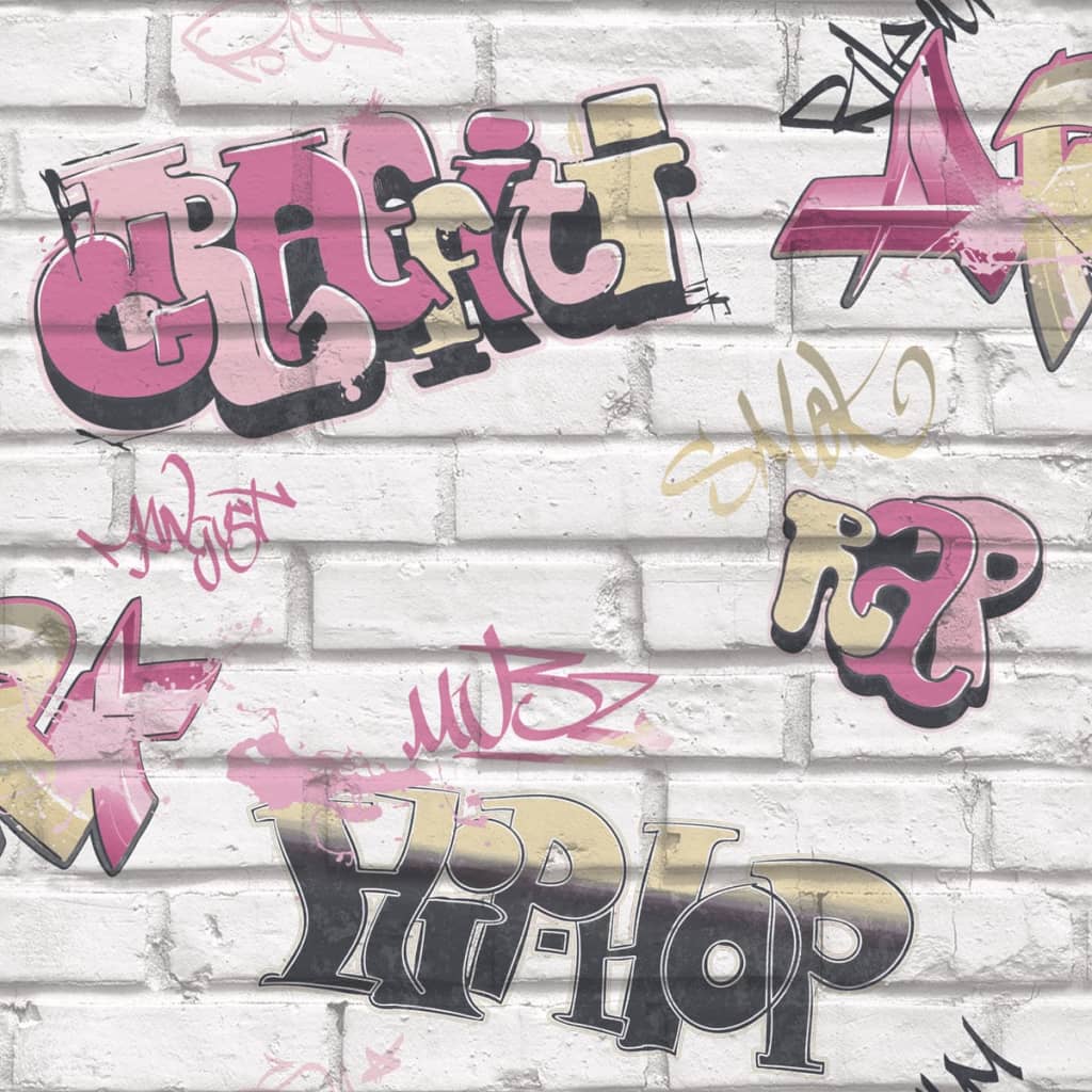 Noordwand Tapet Urban Friends & Coffee Graffity rosa och vit