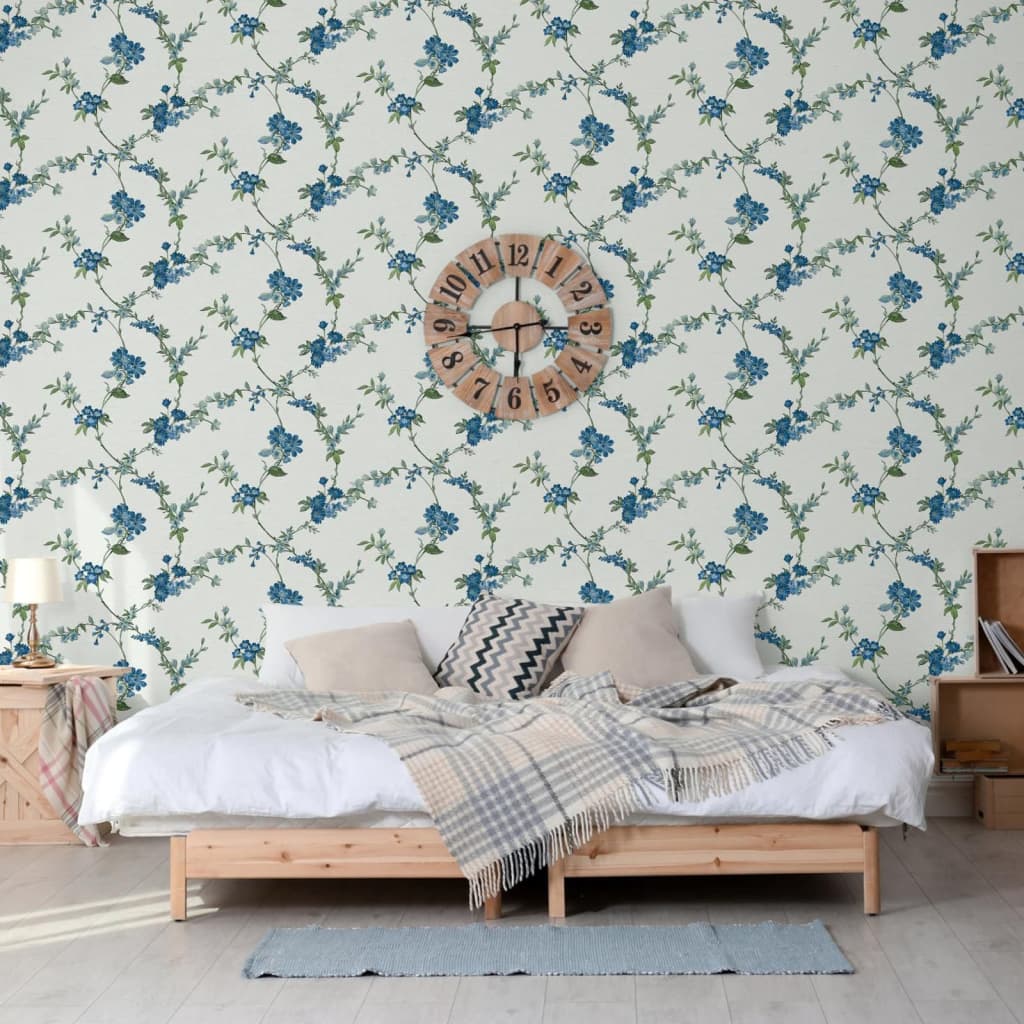 DUTCH WALLCOVERINGS Tapet Flower ljusblå