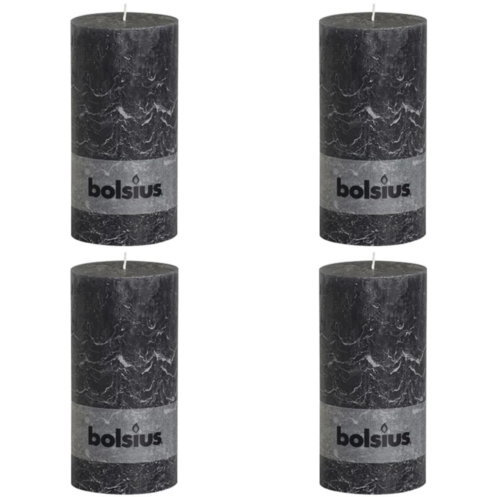 Bolsius Blockljus 200x100 mm antracit 4-pack