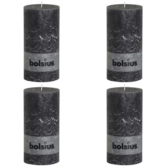 Bolsius Blockljus 200x100 mm antracit 4-pack