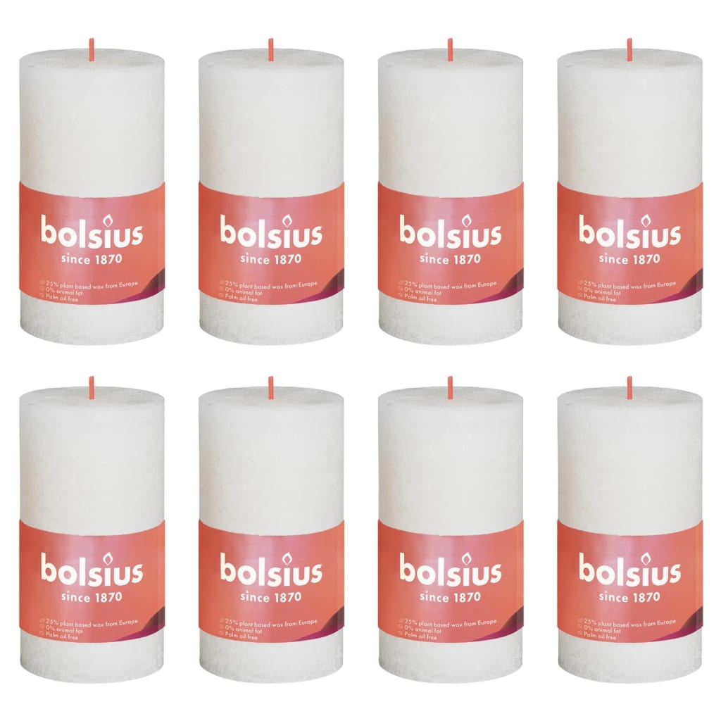 Bolsius Blockljus Shine 8-pack 100x50 mm mjuk pärla