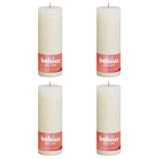 Bolsius Rustika blockljus 4-pack 190x68 mm mjuk pärla