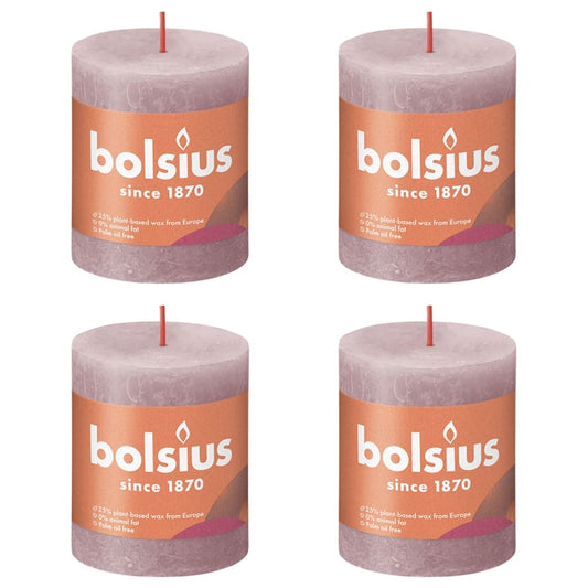 Bolsius Rustika blockljus 4-pack 80x68 mm askrosa