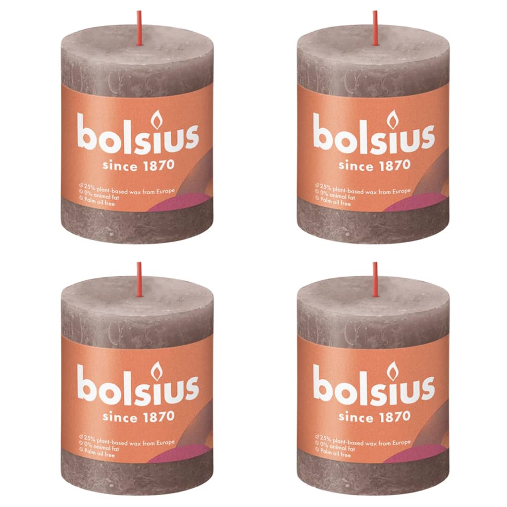 Bolsius Rustika blockljus 4-pack 80x68 mm rustik