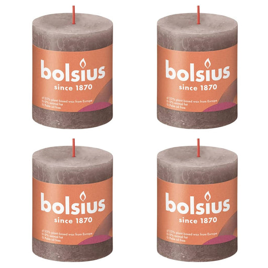 Bolsius Rustika blockljus 4-pack 80x68 mm rustik