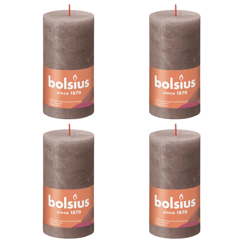 Bolsius Rustika blockljus 4-pack 130x68 mm rustik