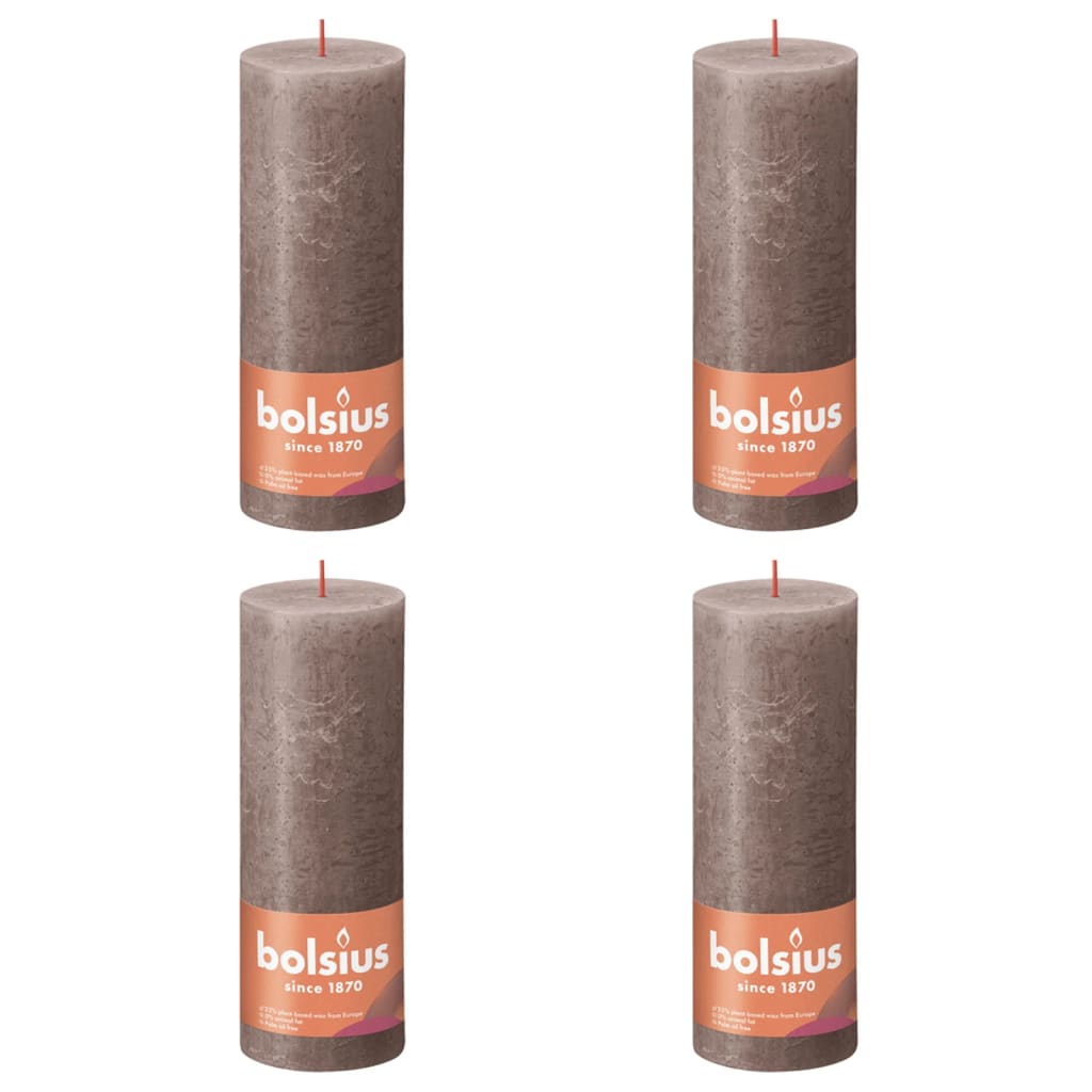 Bolsius Rustika blockljus 4-pack 190x68 mm rustik