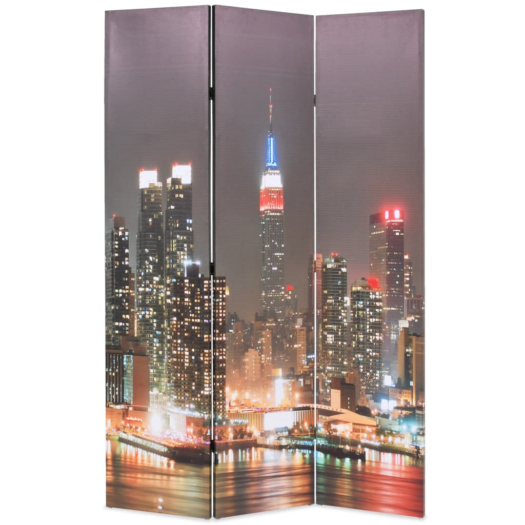 Vikbar rumsavdelare New York i nattetid 120x170 cm