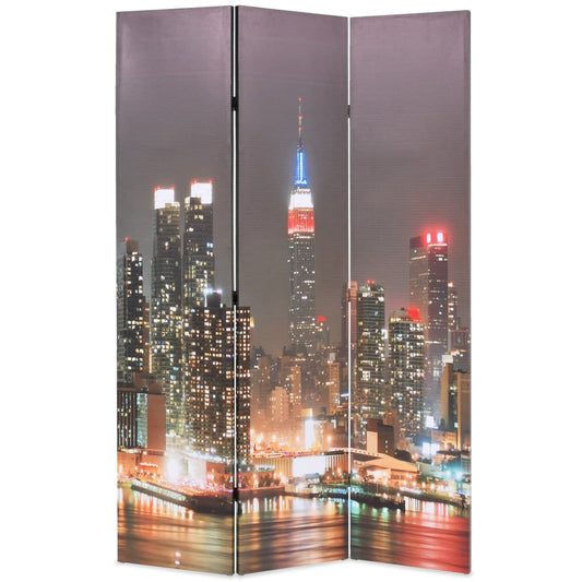 Vikbar rumsavdelare New York i nattetid 120x170 cm