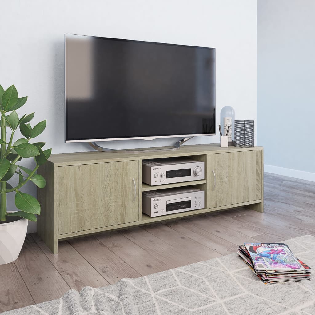 Tv-bänk sonoma-ek 120x30x37,5 cm konstruerat trä