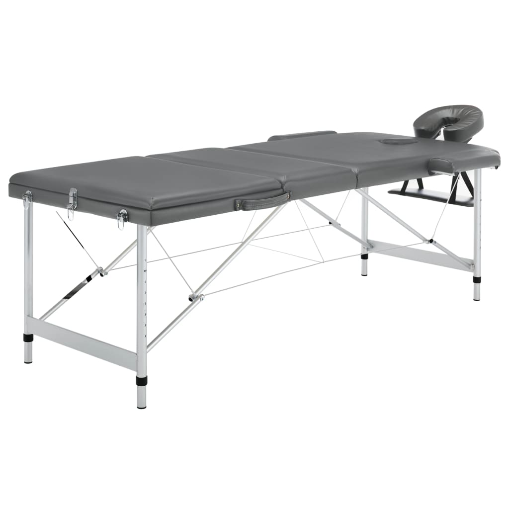 Massagebänk med 3 zoner aluminiumram  186x68 cm