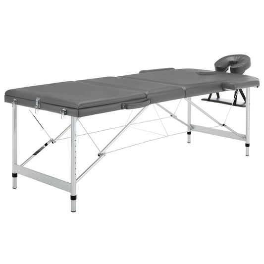 Massagebänk med 3 zoner aluminiumram  186x68 cm