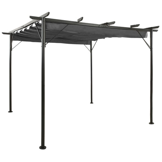 Pergola med infällbart tak  3x3 m stål 180 g/m²