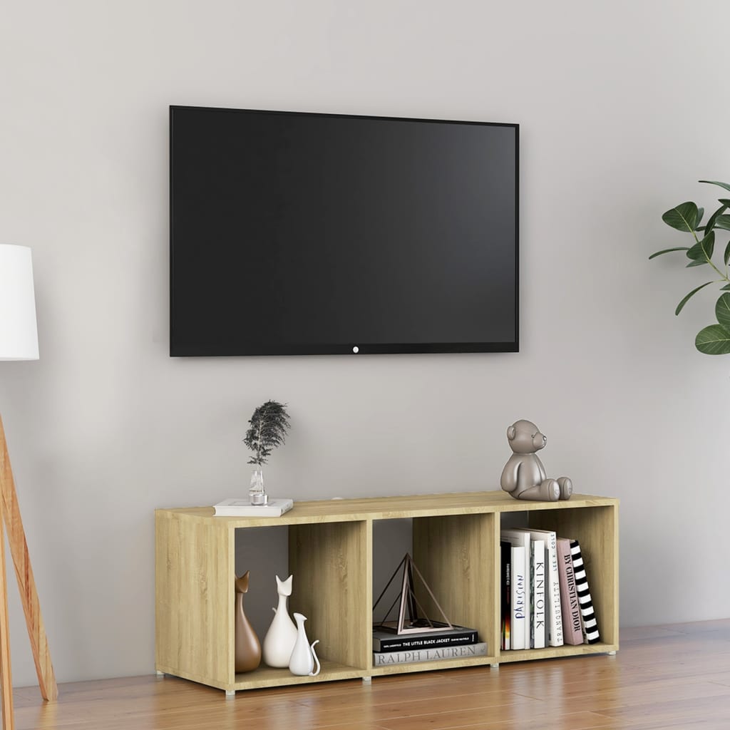 TV-bänk sonoma-ek 107x35x37 cm konstruerat trä