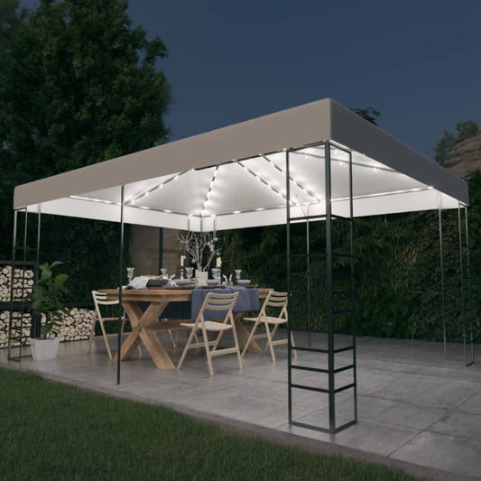 Paviljong med ljusslinga LED 4x3x2,7 m