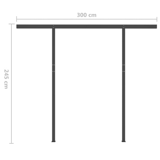 Markis med stolpar manuellt infällbar 4x3,5 m