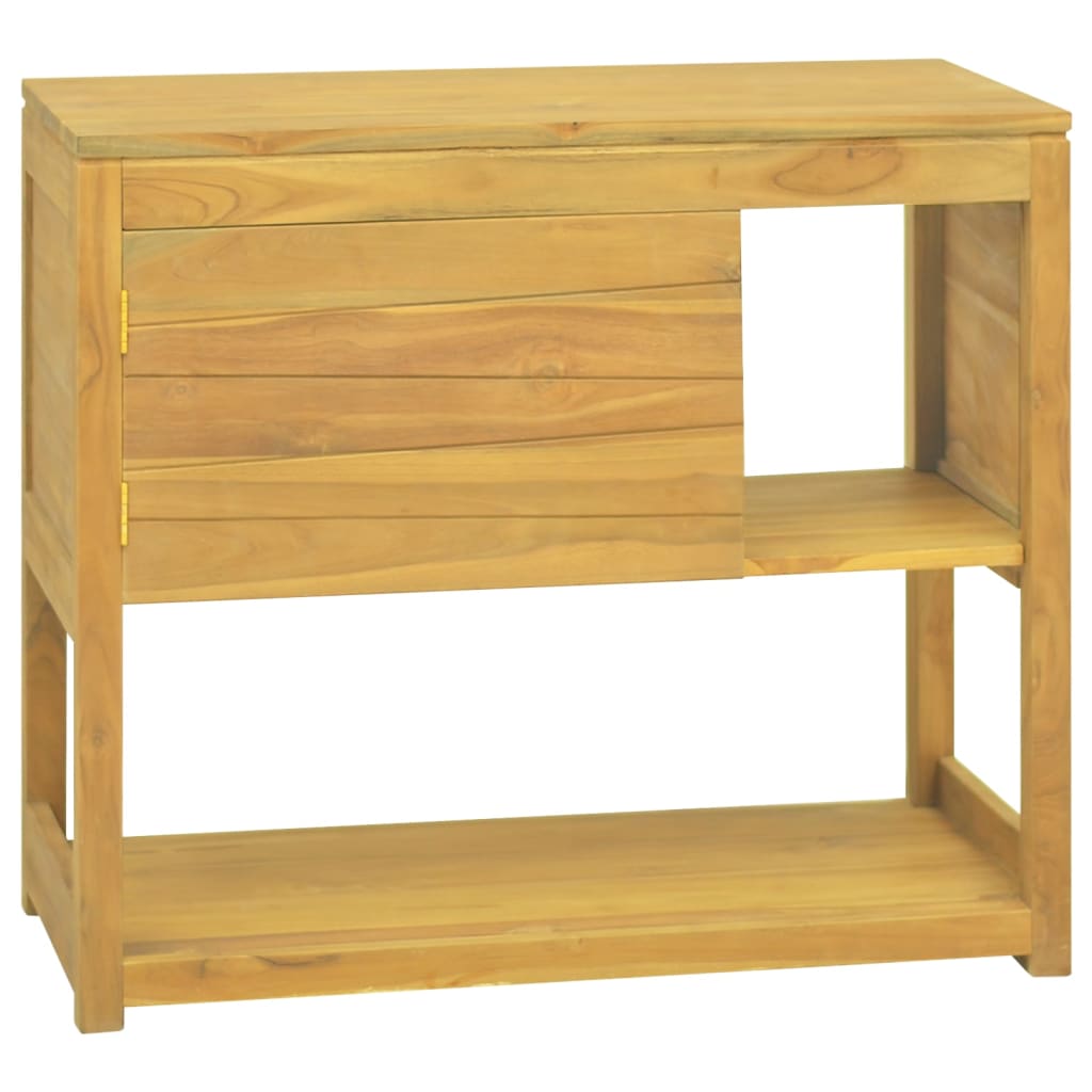 Badrumsskåp 85x40x75 cm massiv teak