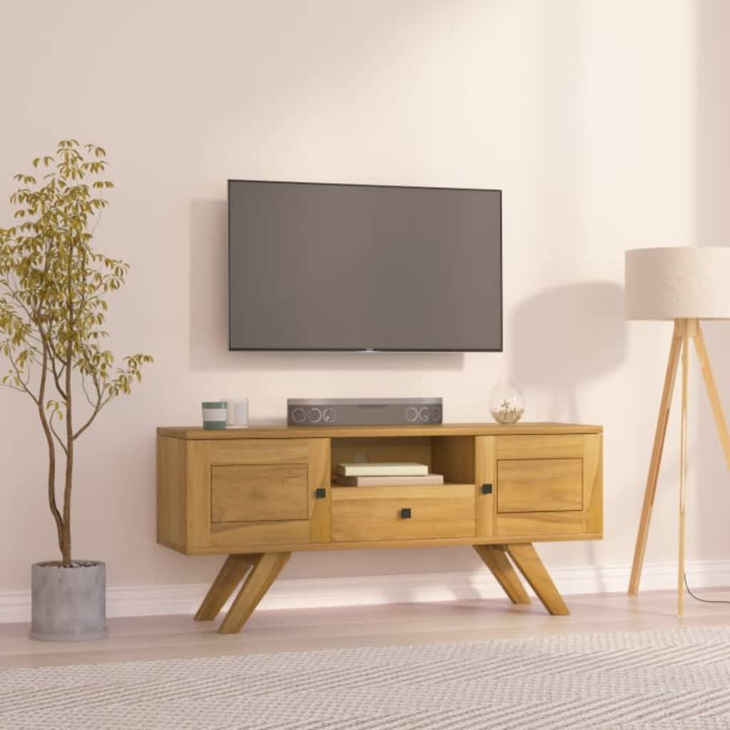 Tv-bänk 110x30x50 cm massiv teak