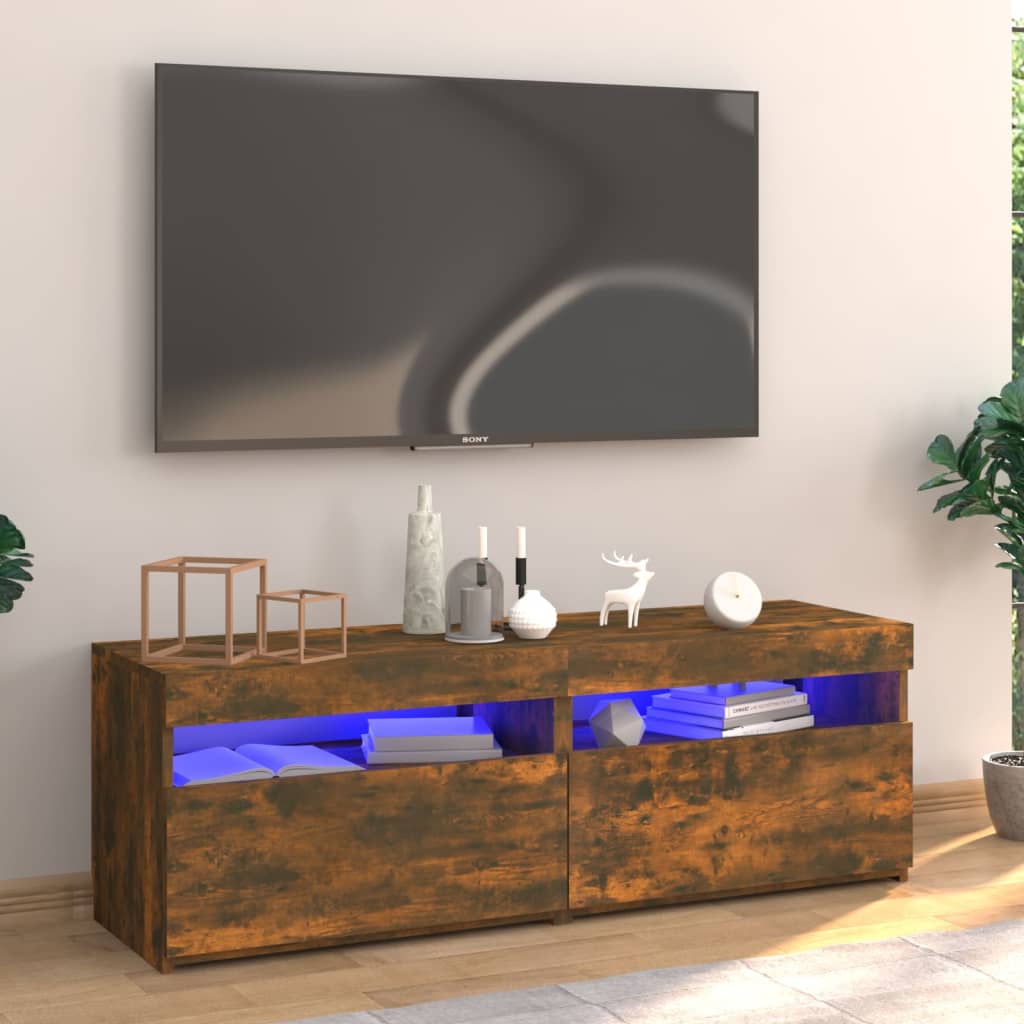 Tv-bänk med LED-belysning  ek 120x35x40 cm