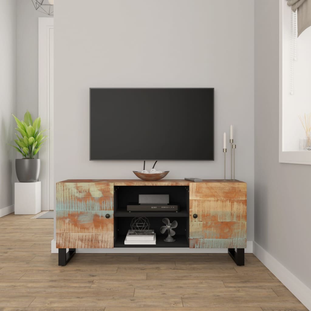 Tv-bänk 105x33x46 cm massivt återvunnet trä