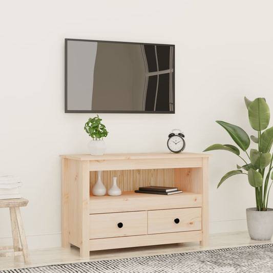 Tv-bänk honungsbrun 79x35x52 cm massiv furu