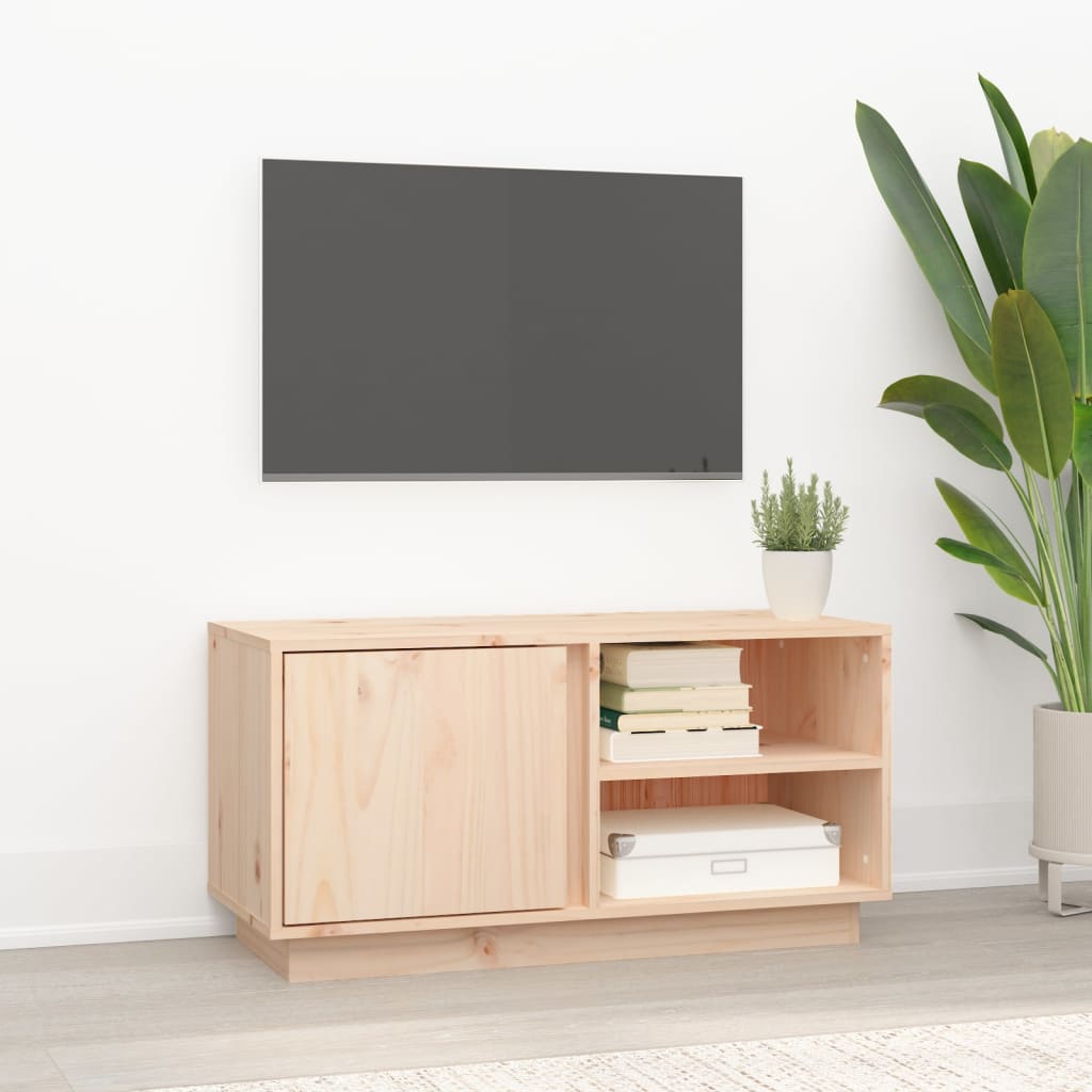 Tv-bänk honungsbrun 80x35x40,5 cm massiv furu