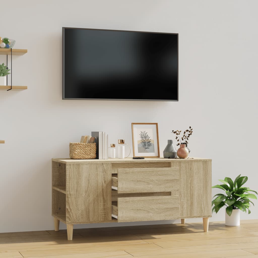 Tv-bänk  ek 102x44,5x50 cm konstruerat trä