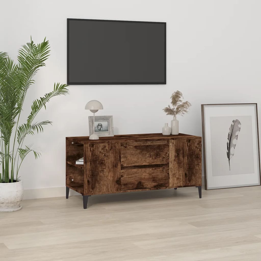 Tv-bänk  ek 102x44,5x50 cm konstruerat trä