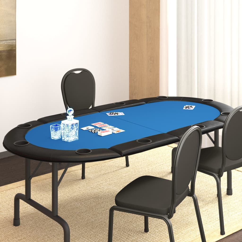 Pokerbord för 10 spelare hopfällbart 208x106x3 cm