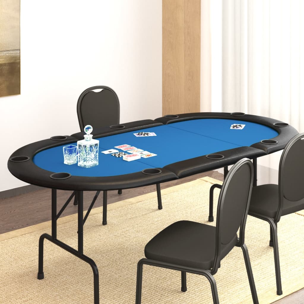 Pokerbord för 10 spelare hopfällbart 208x106x3 cm