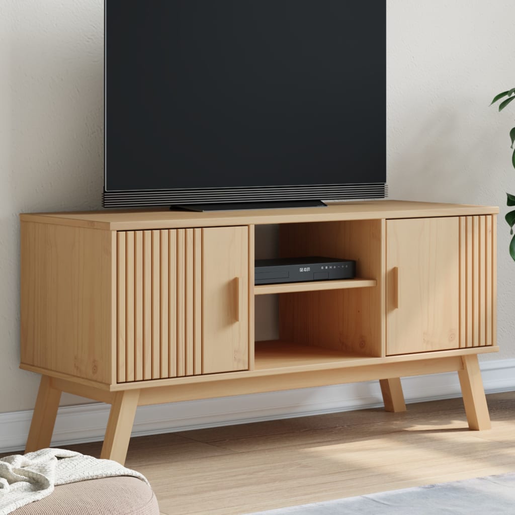 Tv-bänk OLDEN  114x43x57 cm massiv furu