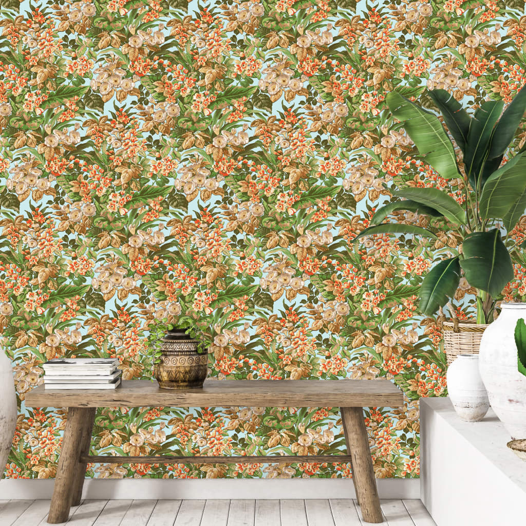 DUTCH WALLCOVERINGS Tapet blommig flerfärgad