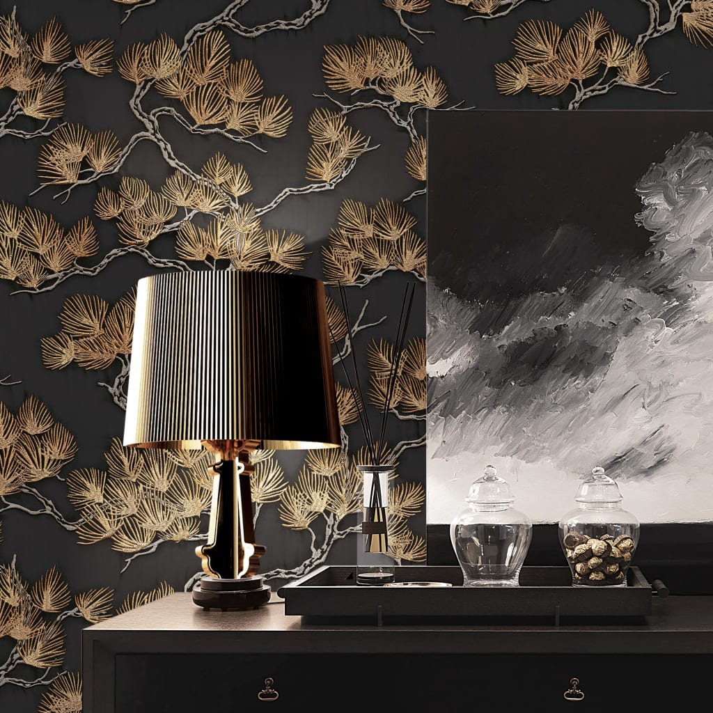 DUTCH WALLCOVERINGS Tapet tall  och guld