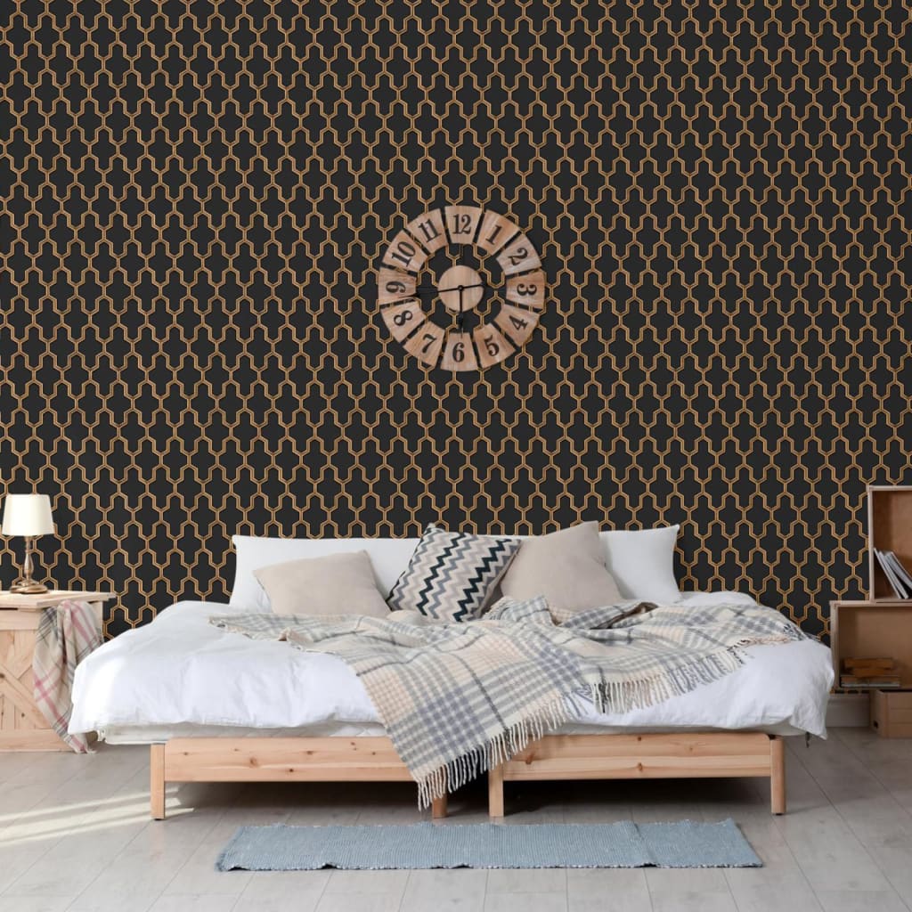 DUTCH WALLCOVERINGS Tapet Geometric  och guld