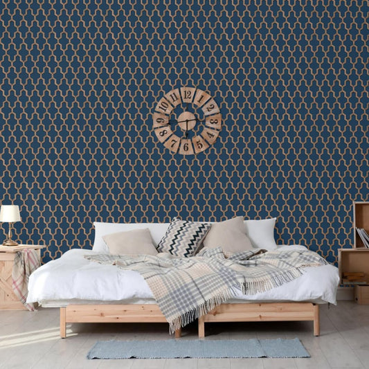 DUTCH WALLCOVERINGS Tapet Geometric  och guld