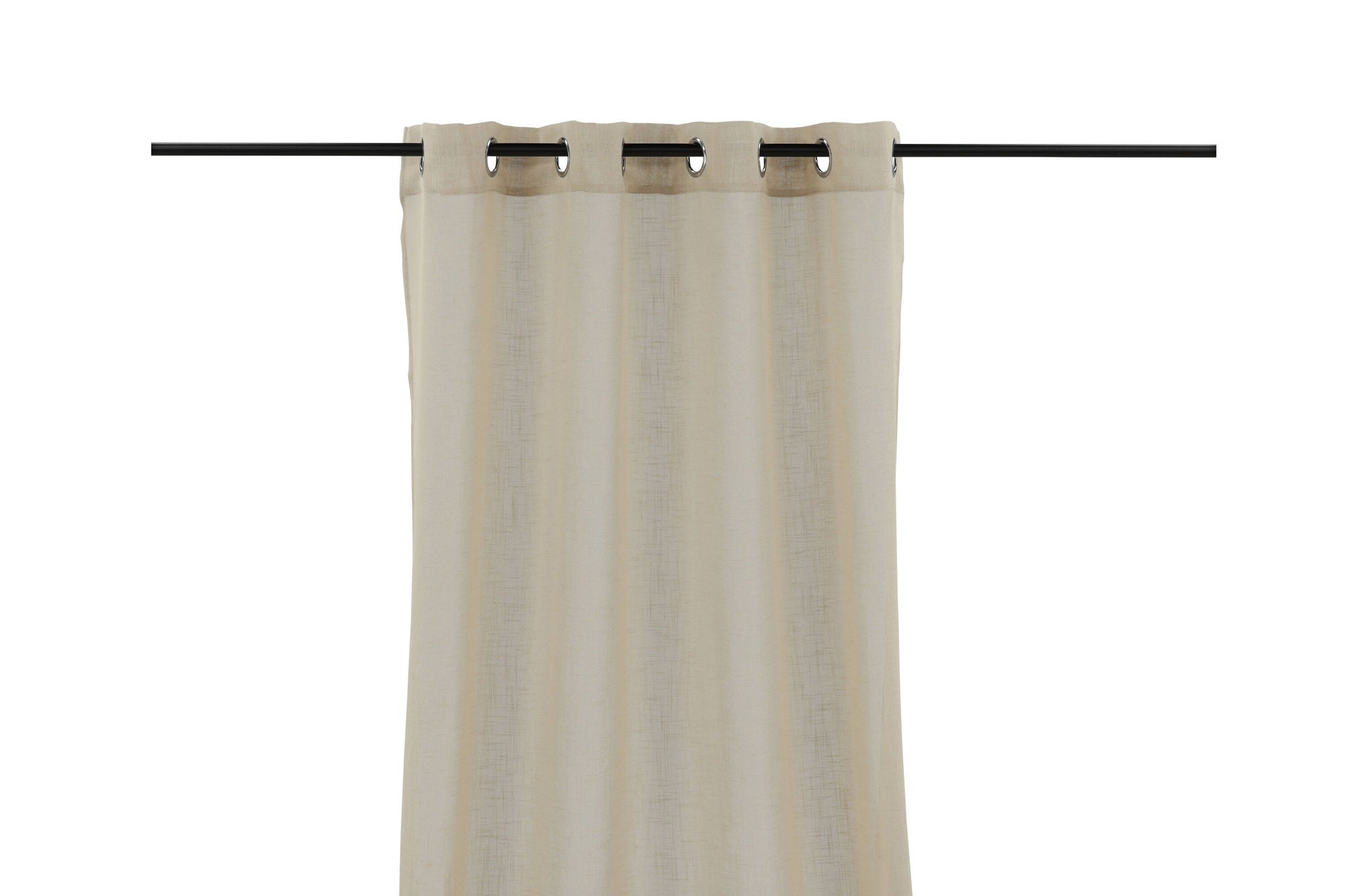 Venture Home - Kaya Gardin Polyester/Fake Linne - Beige - 140x240 - Öljetter