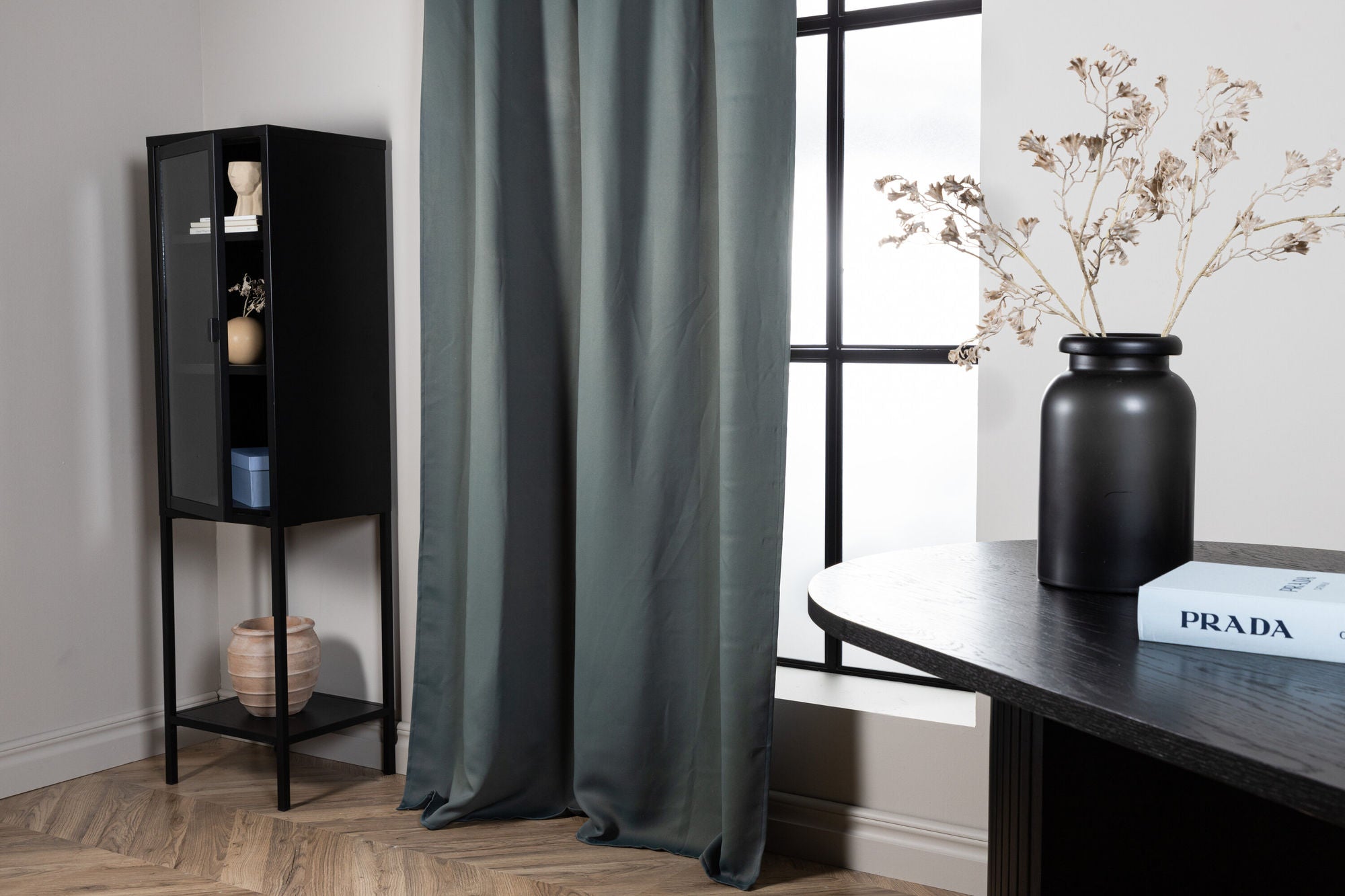 Venture Home - Evelyn Gardin Polyester Blackout - Blå/grön - 135*290 - Multiband