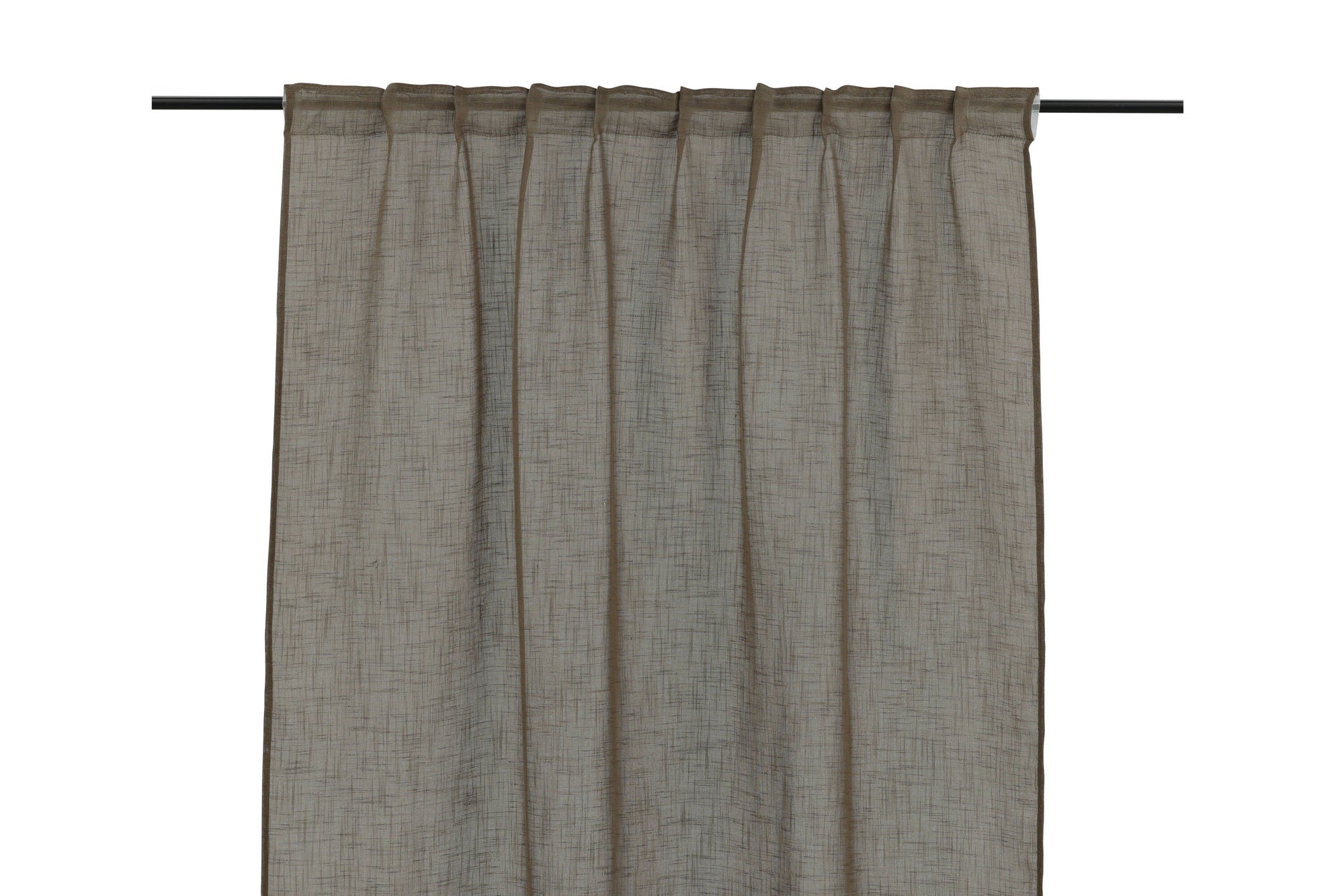 Venture Home - Kaya Gardin Polyester/Fake Linne - Brun - 140*290 - Multi Band