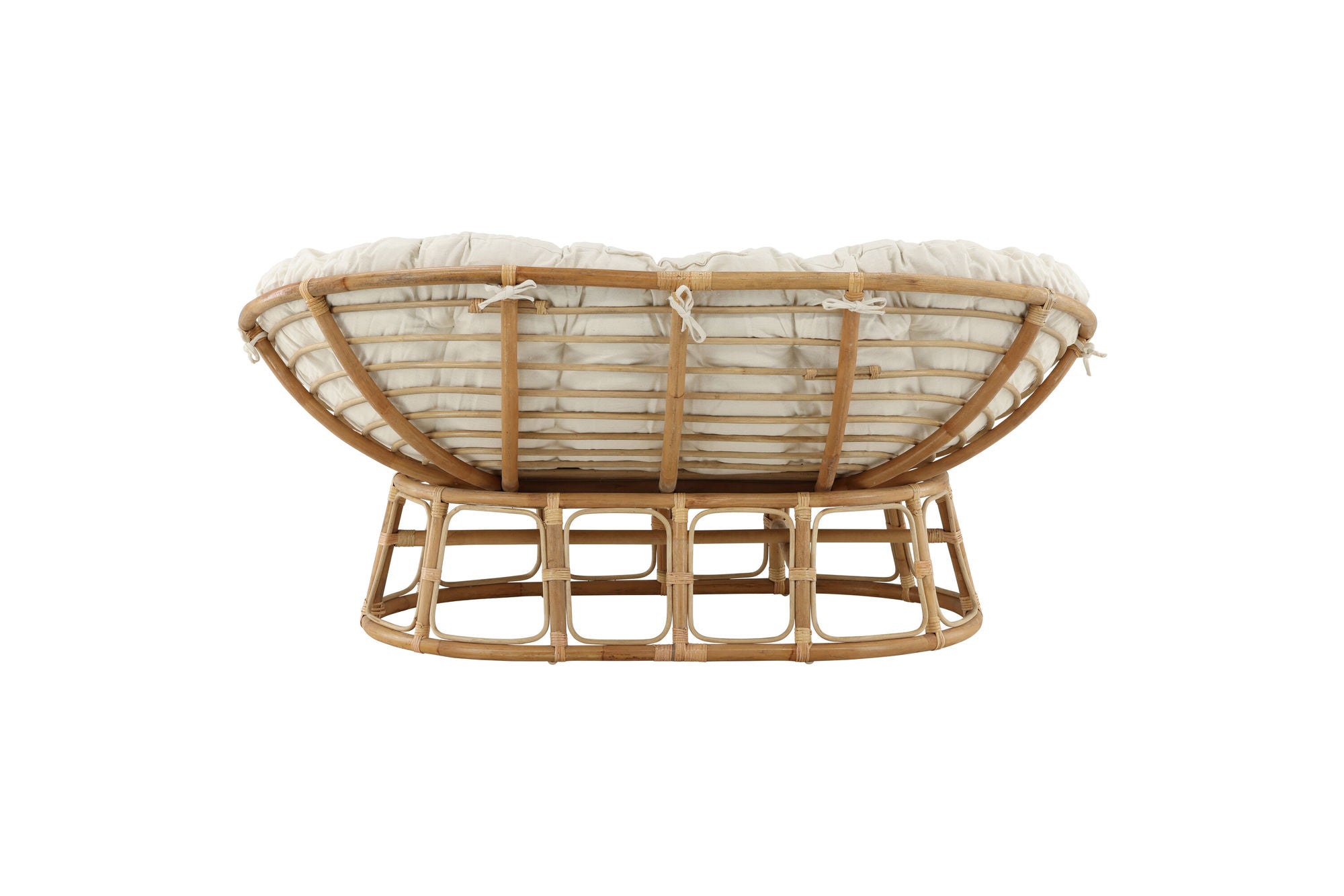 Venture Home - Mamasan Rattan Kärleksfåtölj Natur - Dubbel - Offwhite Dyna