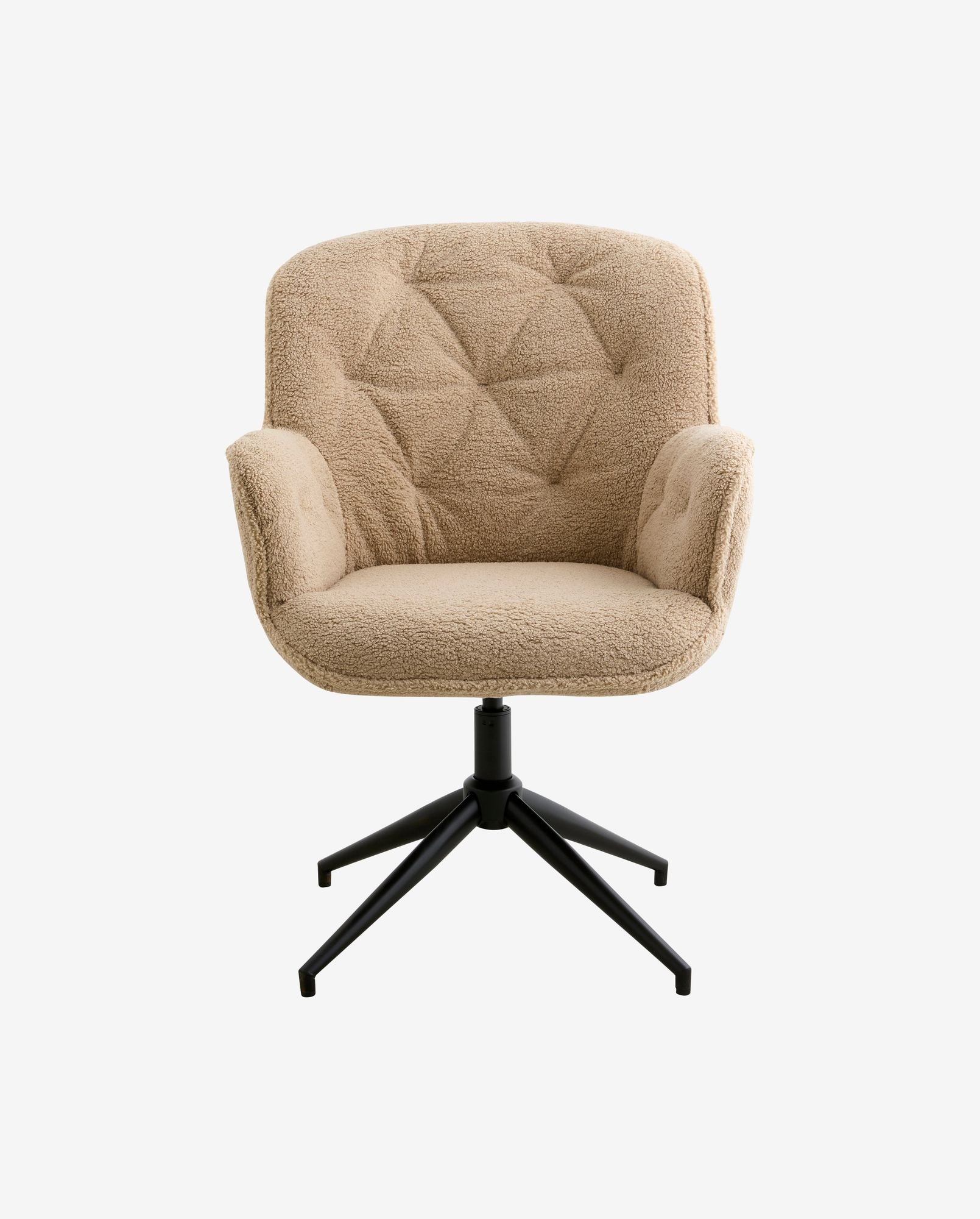 Nordal A/S - Elegant beige kontorsstol med komfortabel bouclé och snurrfunktion