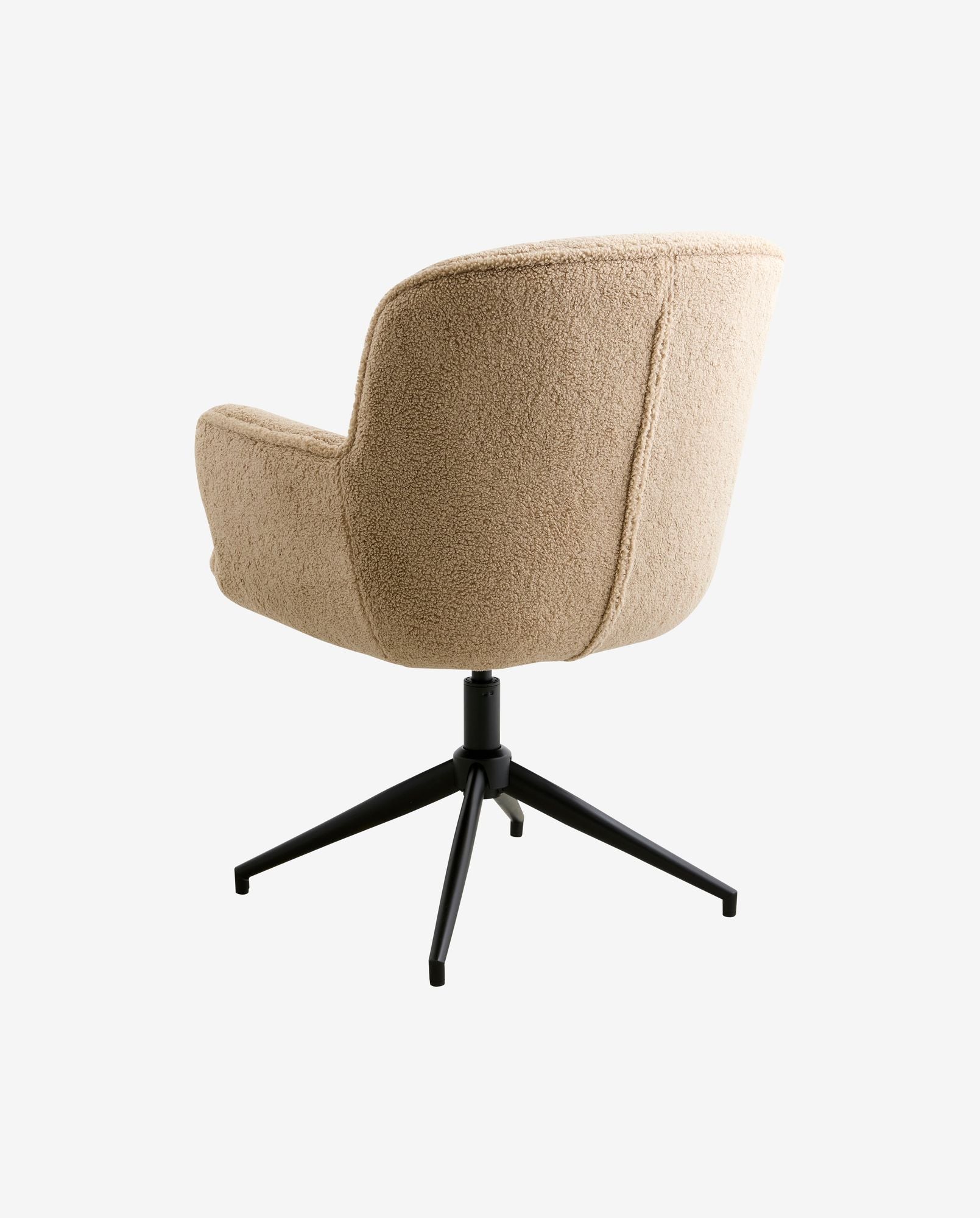 Nordal A/S - Elegant beige kontorsstol med komfortabel bouclé och snurrfunktion